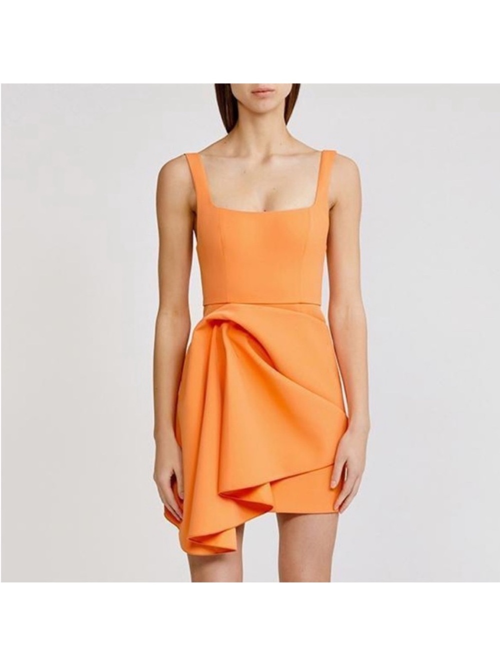 Acker orange draped mini dresss
